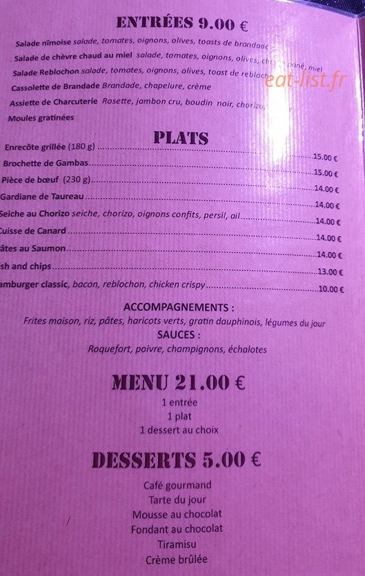 La Réserve — carte page 1