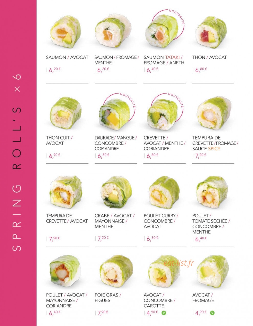 Lady Sushi — carte page 15