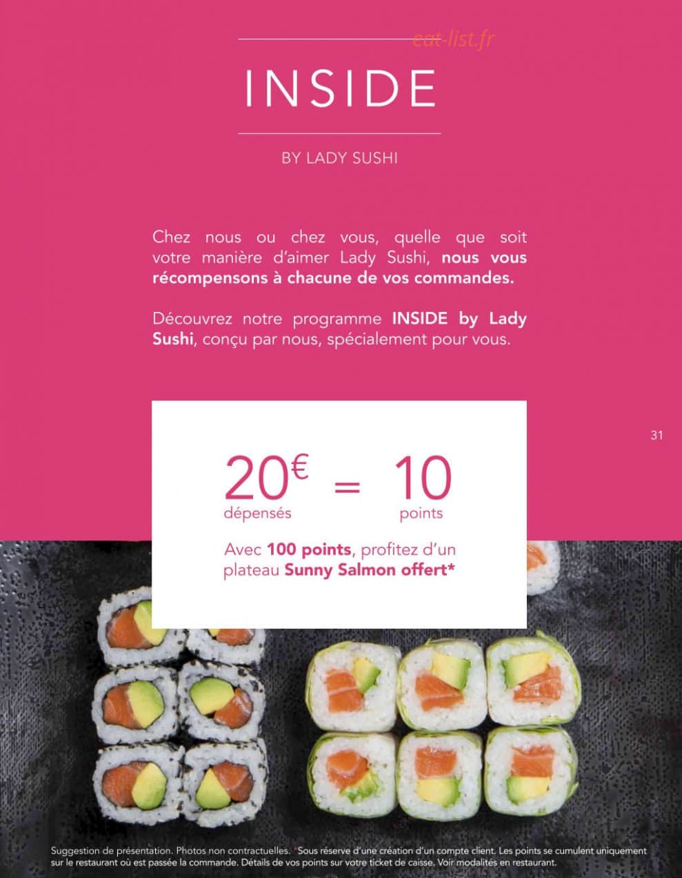 Lady Sushi — carte page 28