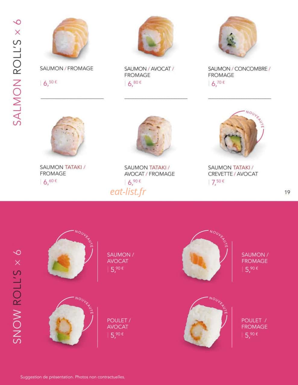 Lady Sushi — carte page 16