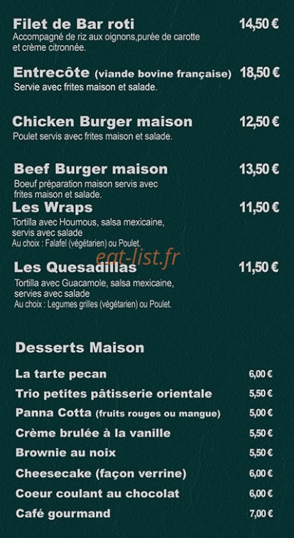 Latelier Kitchen — carte page 2