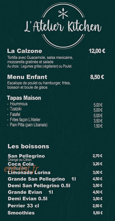 Latelier Kitchen — carte page 3
