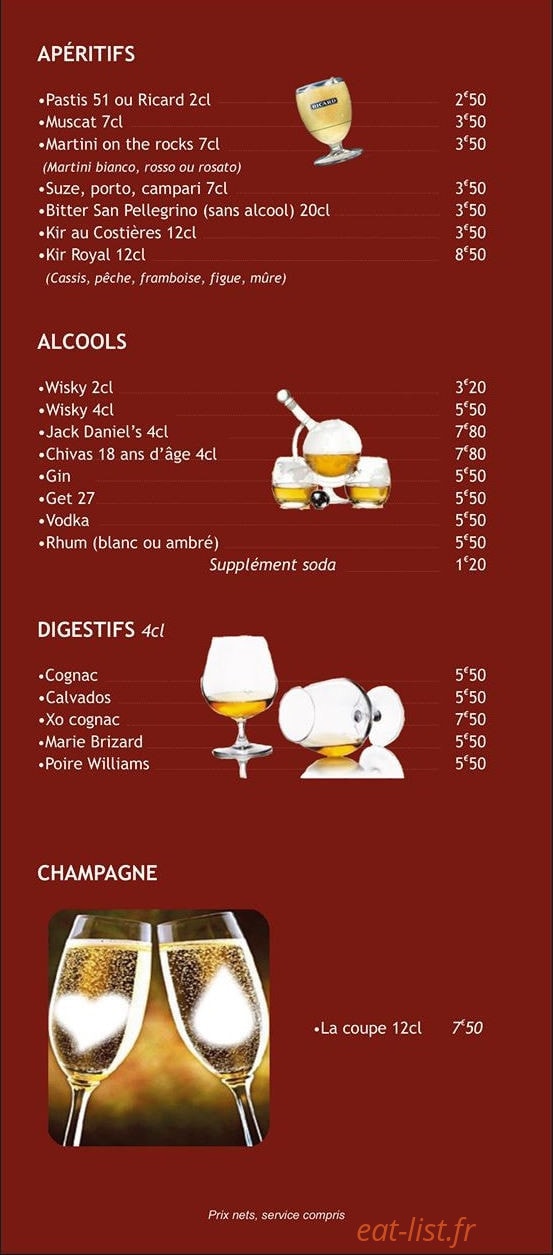 Le Bistrot de l'Horloge — carte page 14
