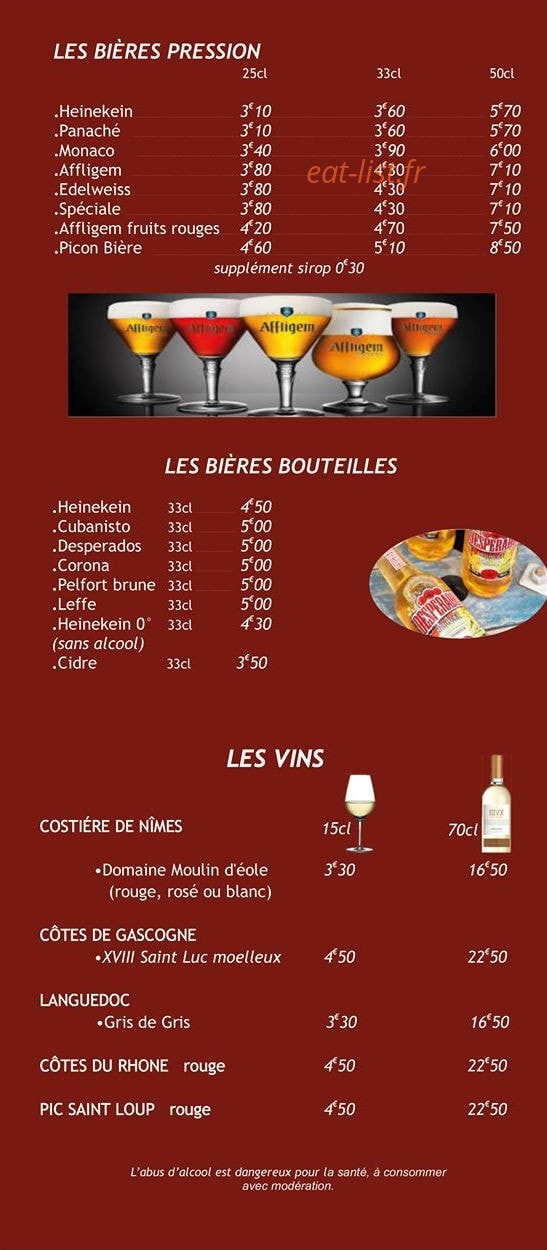 Le Bistrot de l'Horloge — carte page 12