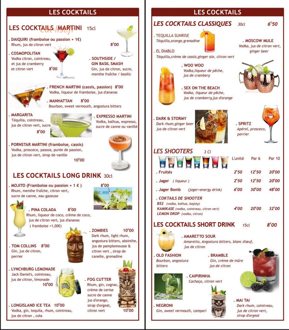 Le Bistrot de l'Horloge — carte page 9