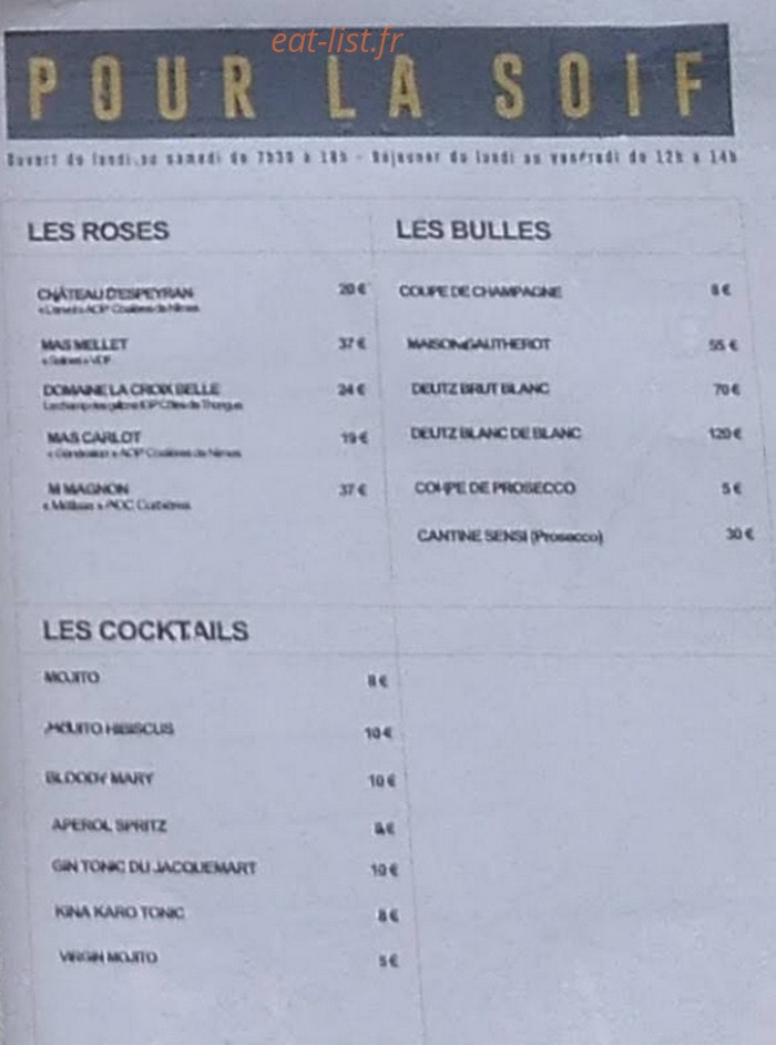 Le Bistrot Jacquemart — carte page 2