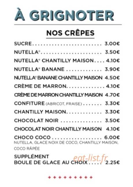 Le Bistrot — carte page 2