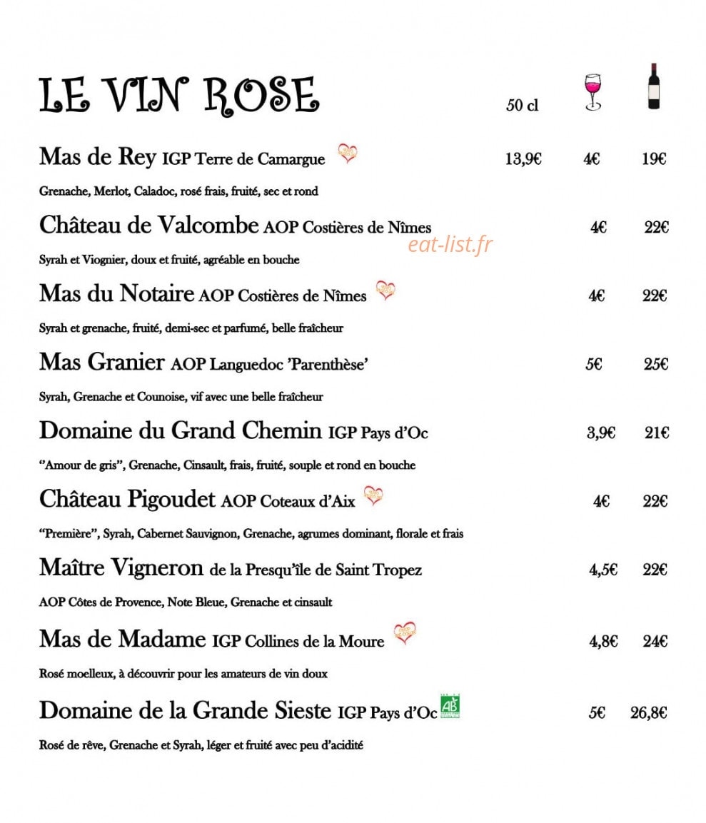 Le Bouchon des Greffes — carte page 2