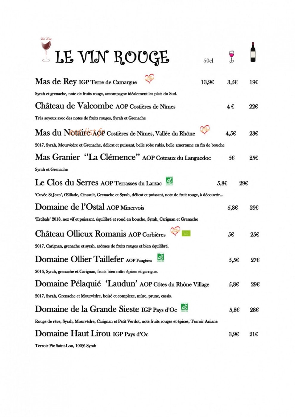 Le Bouchon des Greffes — carte page 3
