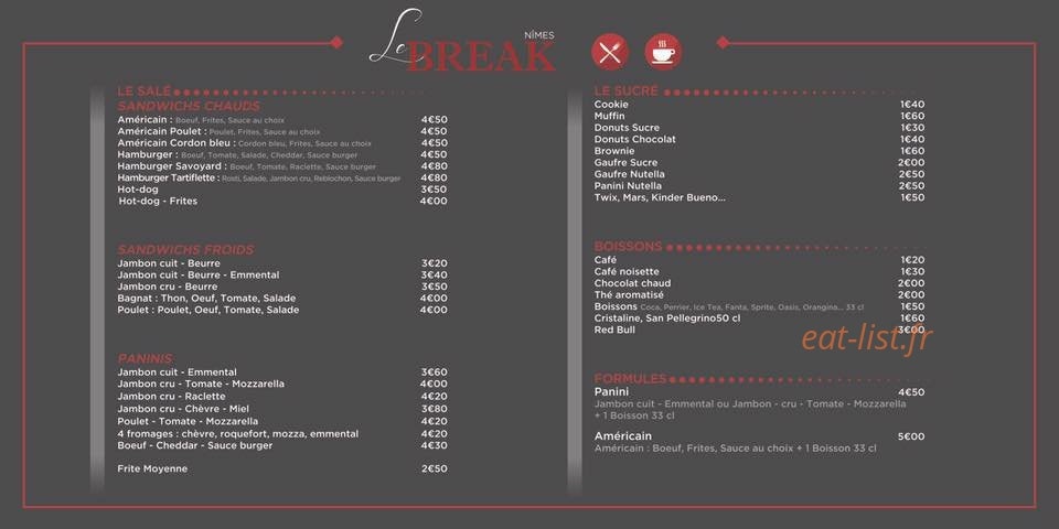 Le Break — carte page 1