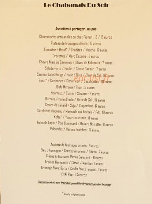 Le Chabanais — carte page 1