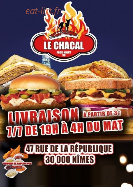 Le chacal food night 30 — carte page 1