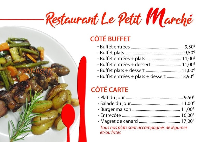 Le Petit Marché — carte page 1