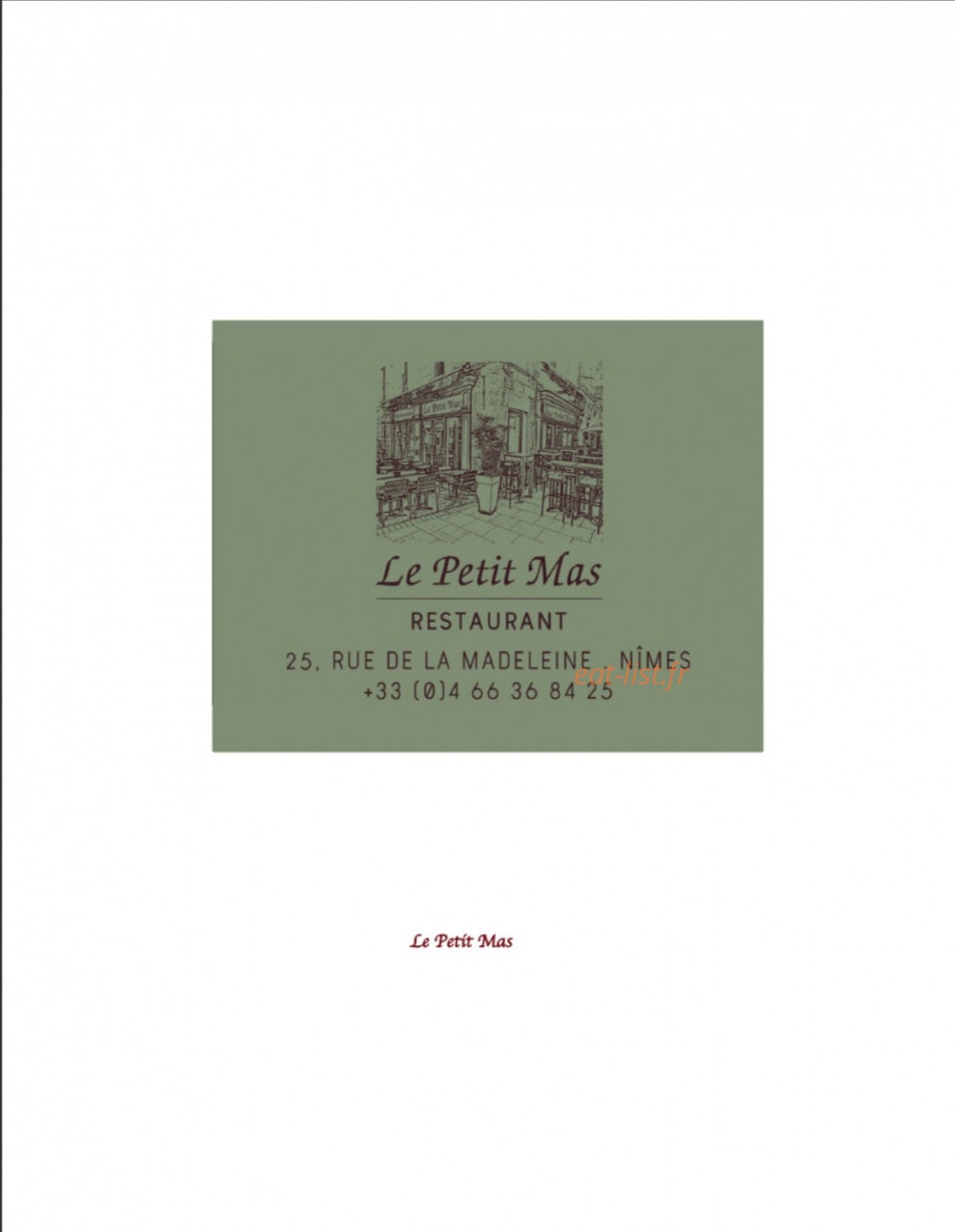 Le Petit Mas — carte page 1
