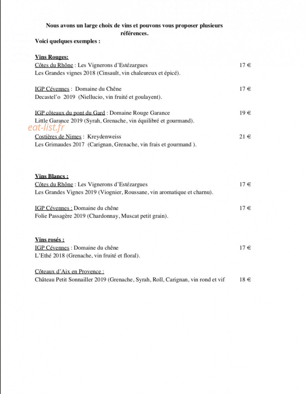 Le Petit Mas — carte page 4