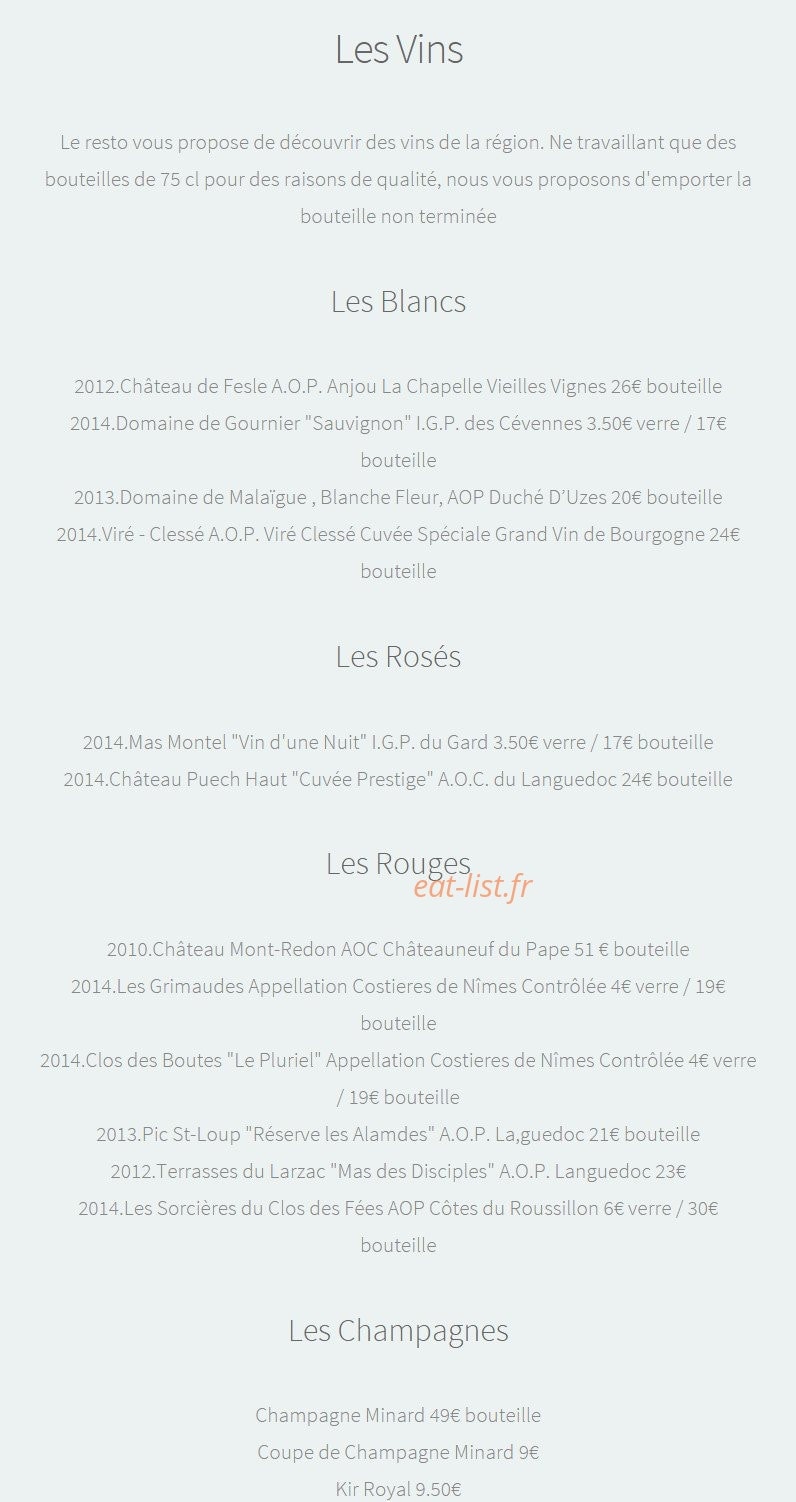Le Resto — carte page 2