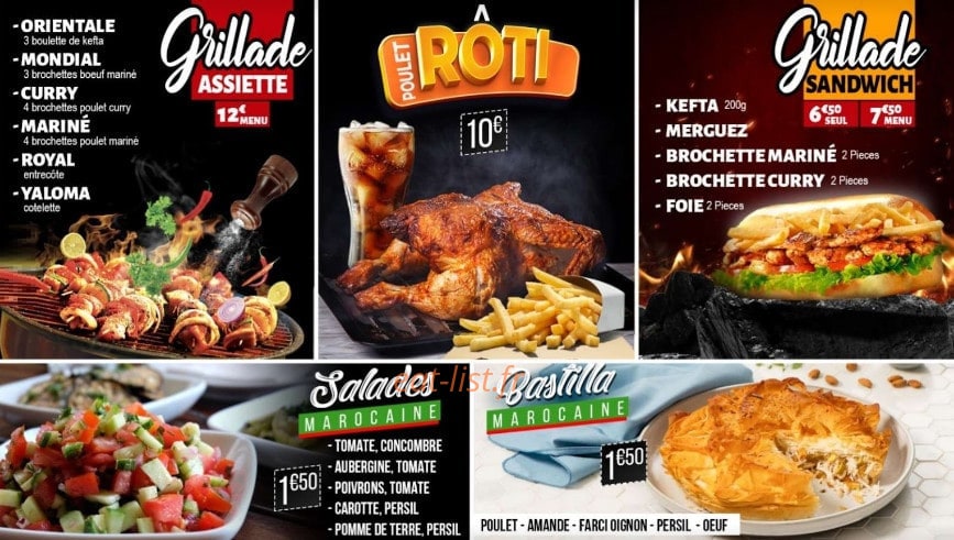 Le Snack mondial tacos — carte page 1
