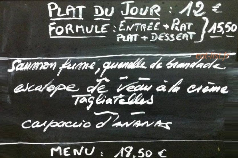 Le Vieux Grill — carte page 1