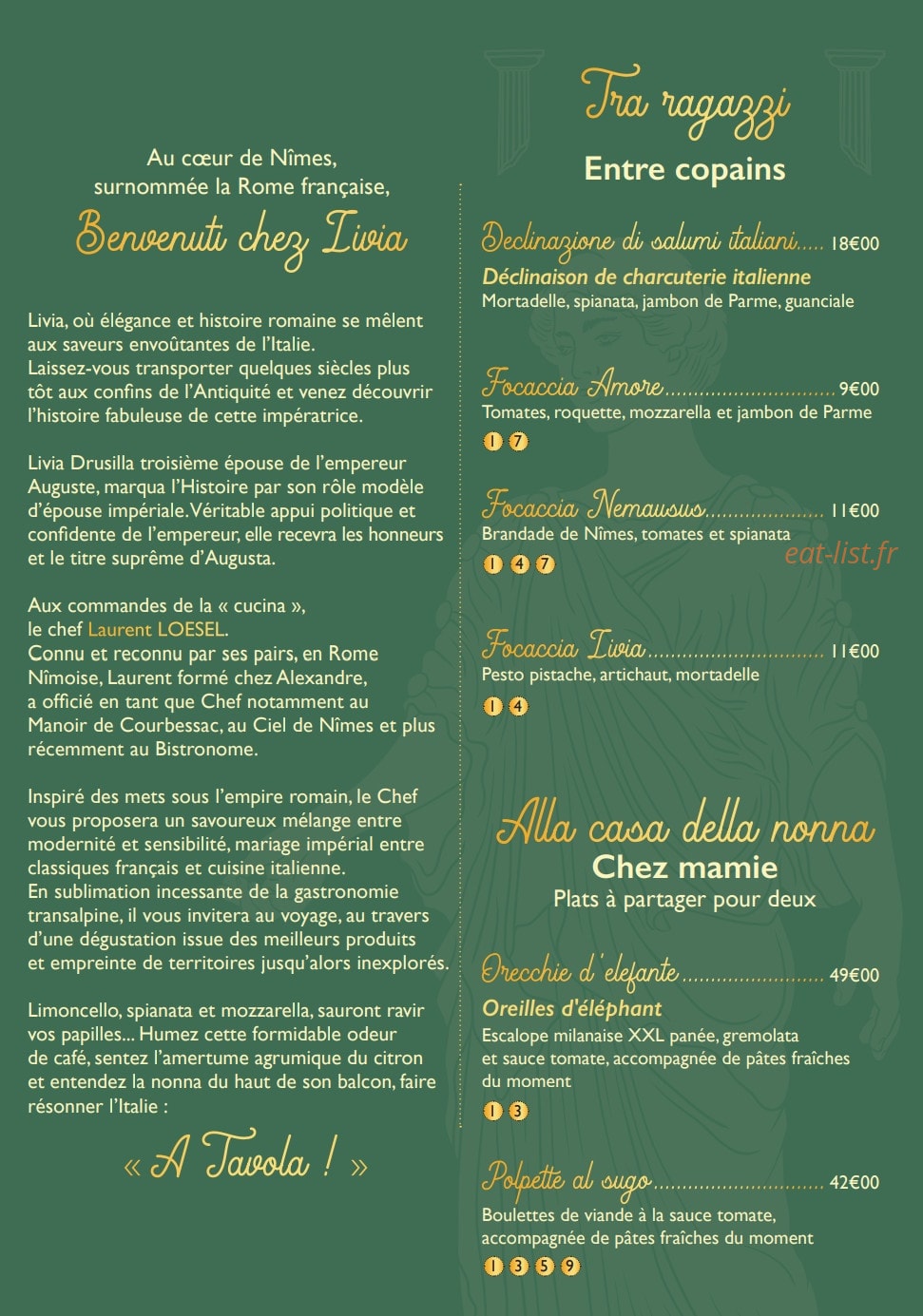 Livia a Tavola — carte page 2