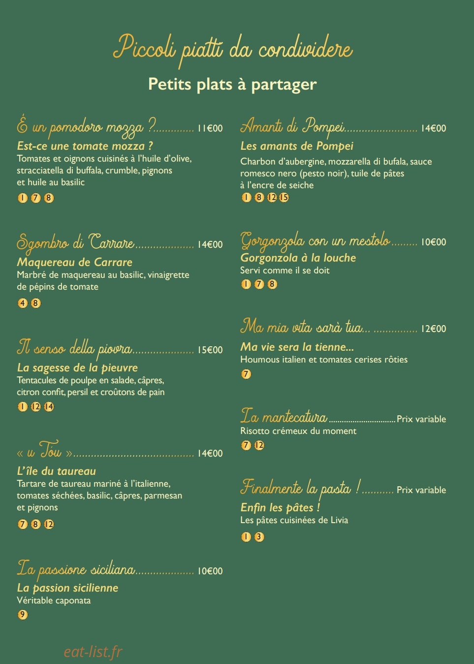 Livia a Tavola — carte page 3