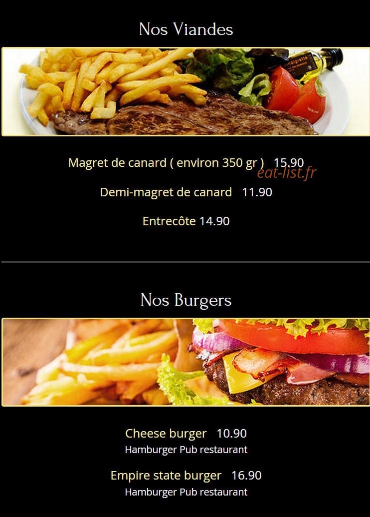 London Tavern — carte page 3
