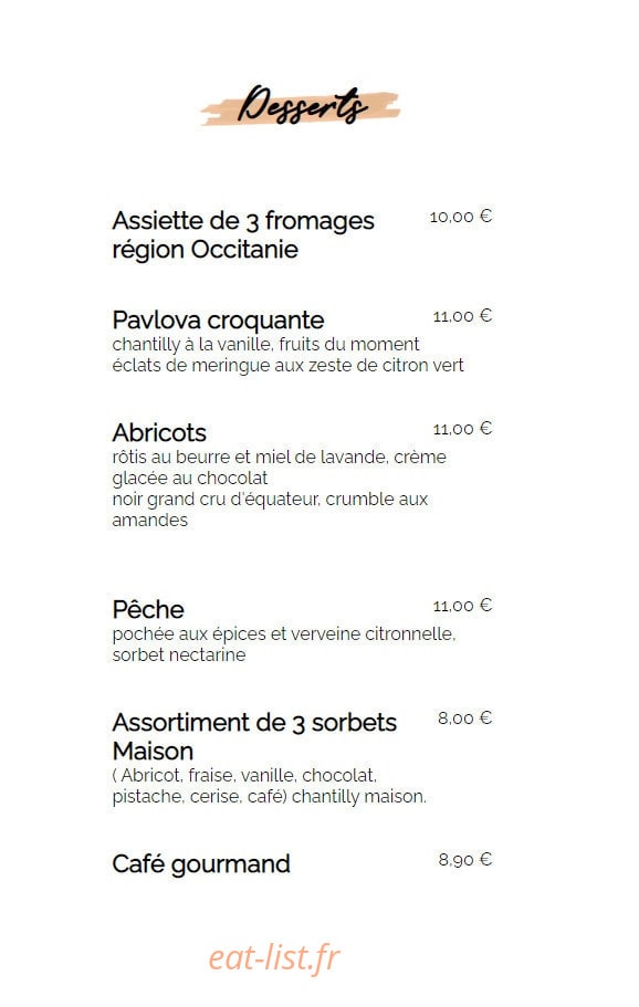 Lou Mas Café — carte page 3