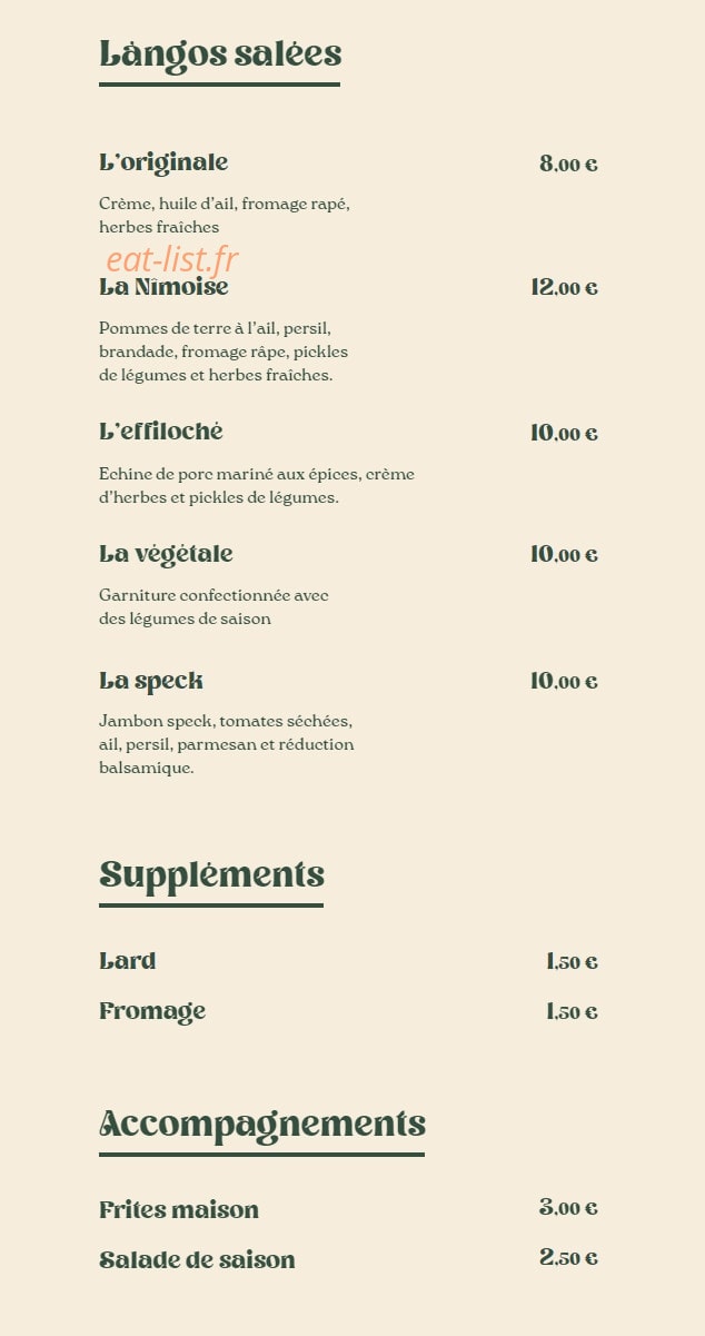 Mamie Langos — carte page 1