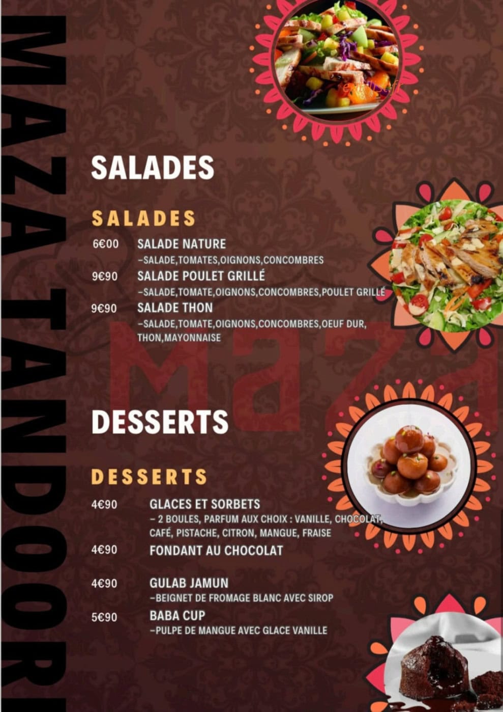 Maza Tandoori — carte page 6