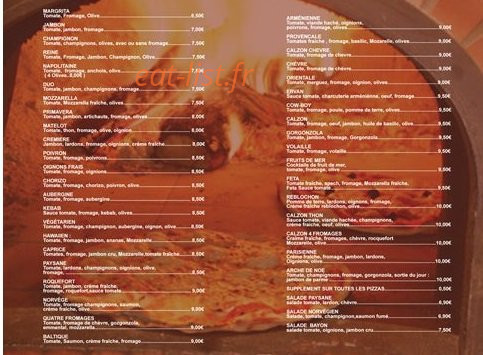 Mg pizza — carte page 2