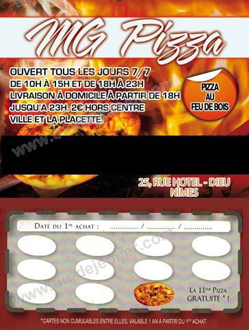 Mg pizza — carte page 1