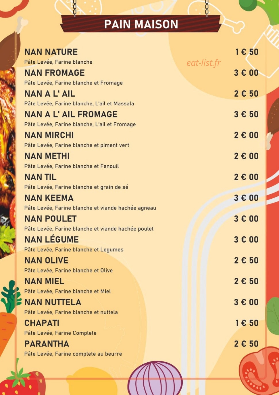 Namaste India — carte page 6