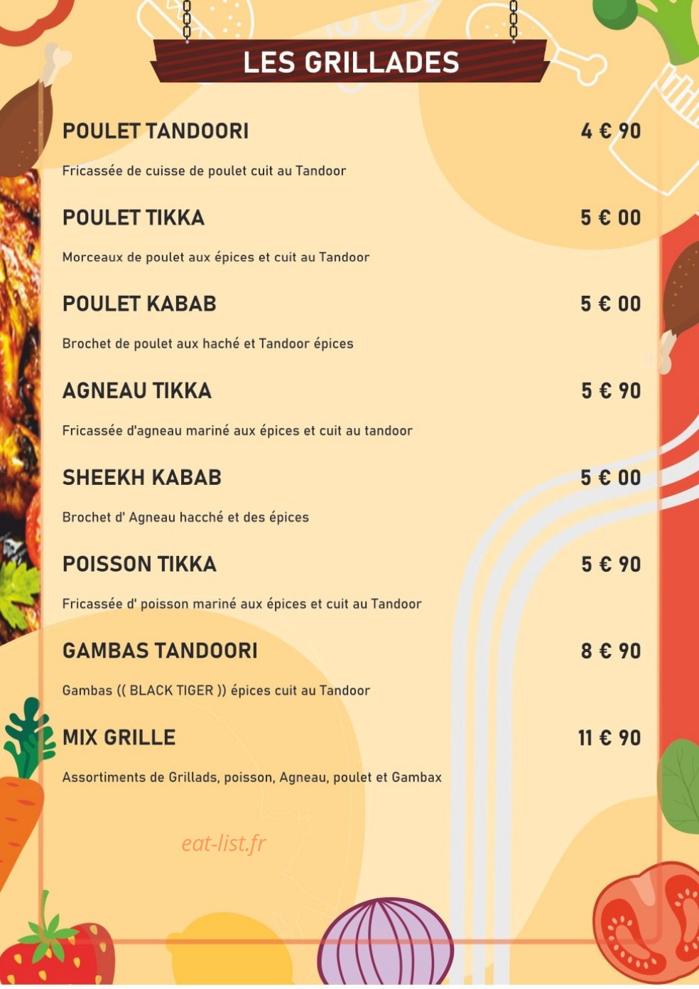 Namaste India — carte page 4