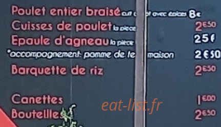Ô Poulet Braisé — carte page 1