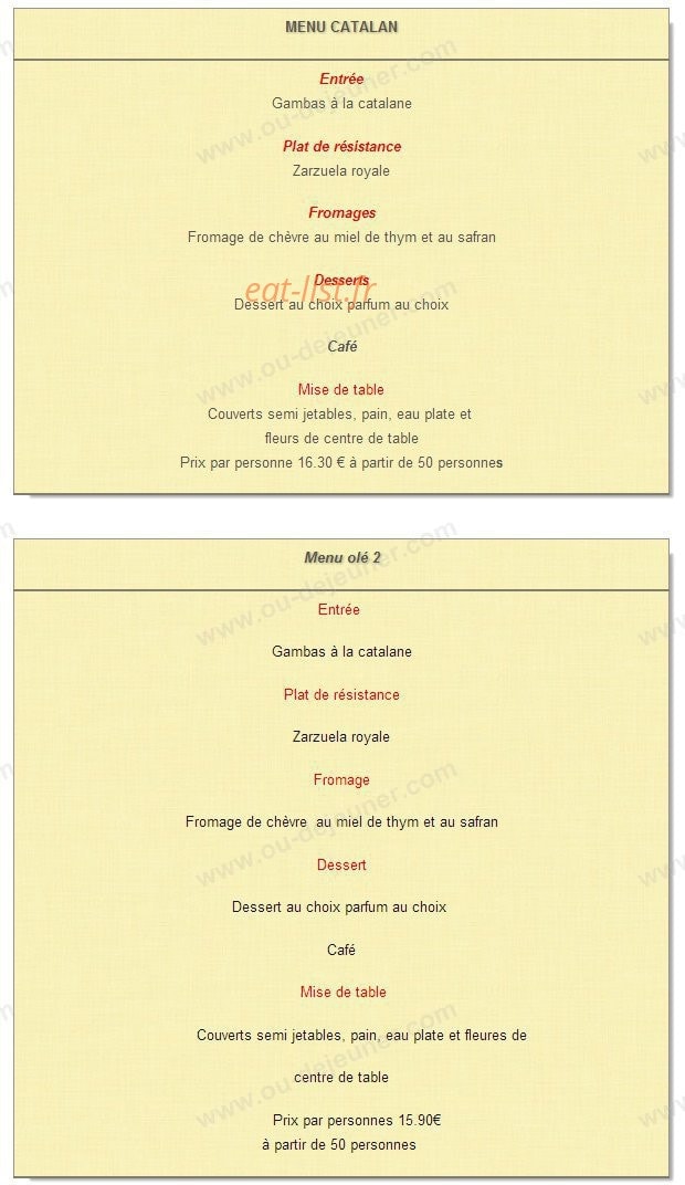 Paella del Sol — carte page 3
