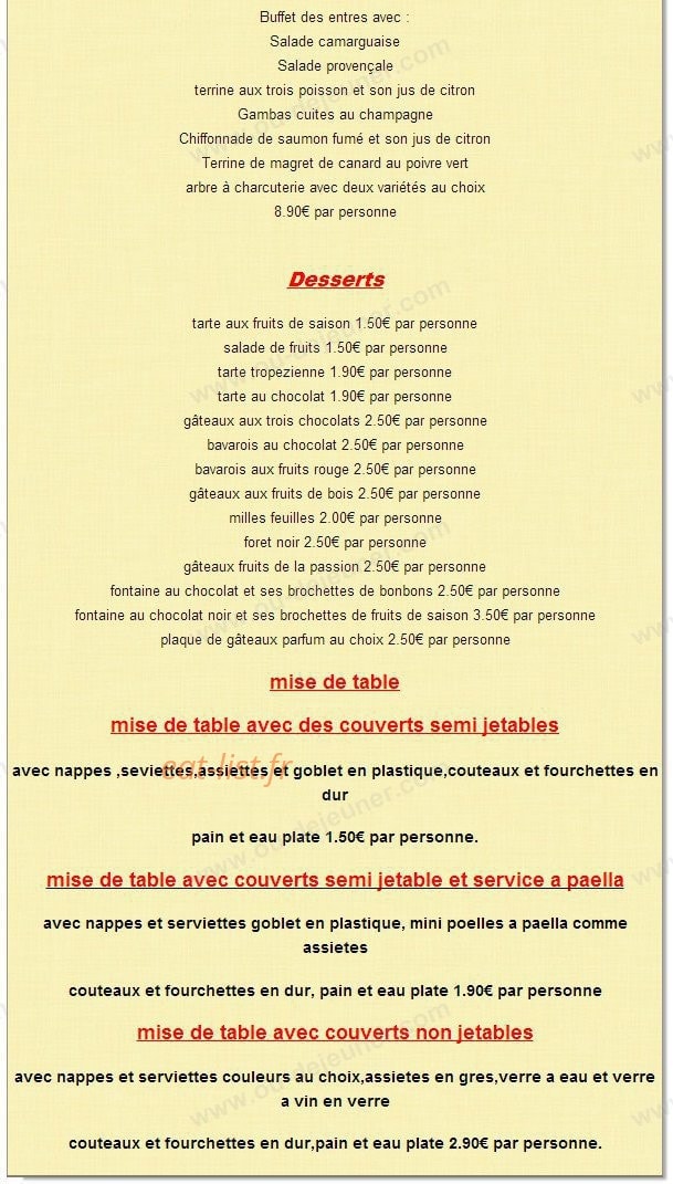 Paella del Sol — carte page 13