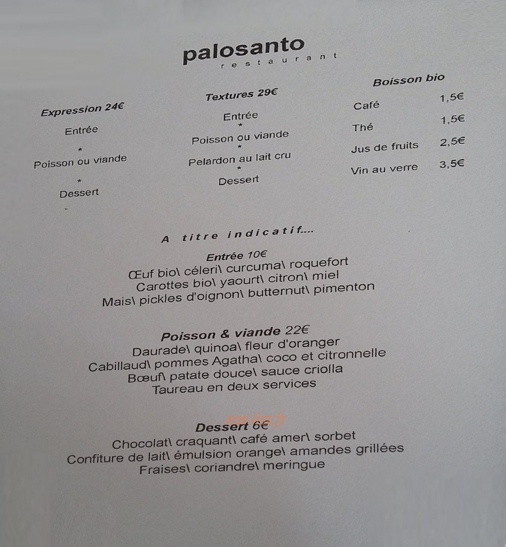 Palosanto — carte page 1