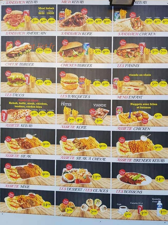 Pamukkale Family Kebab — carte page 1