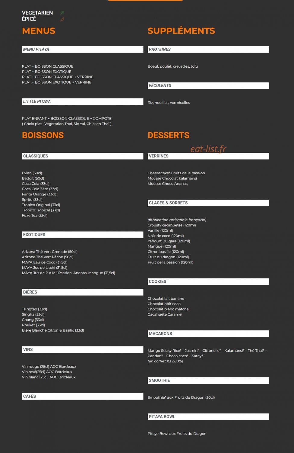 Pitaya — carte page 2
