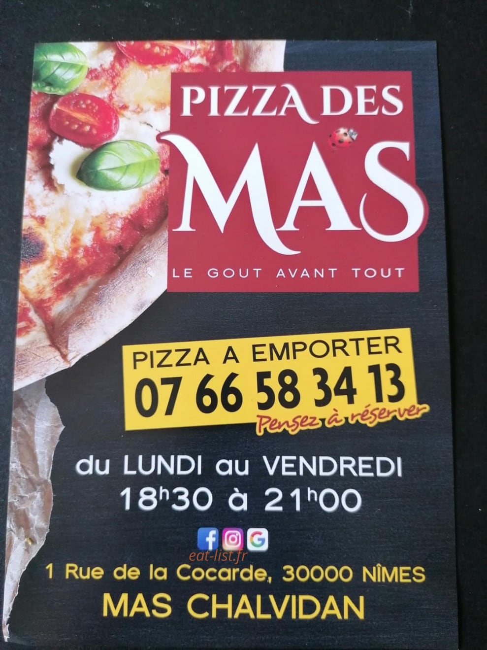 Pizza des Mas — carte page 6