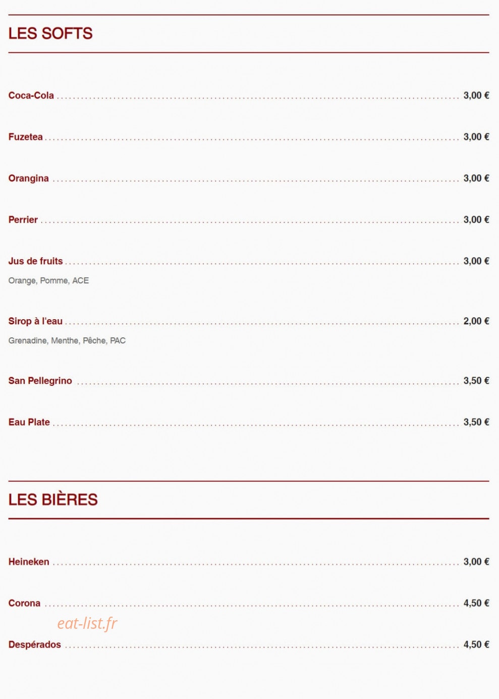 Pizzeria du Grand Couvent — carte page 6