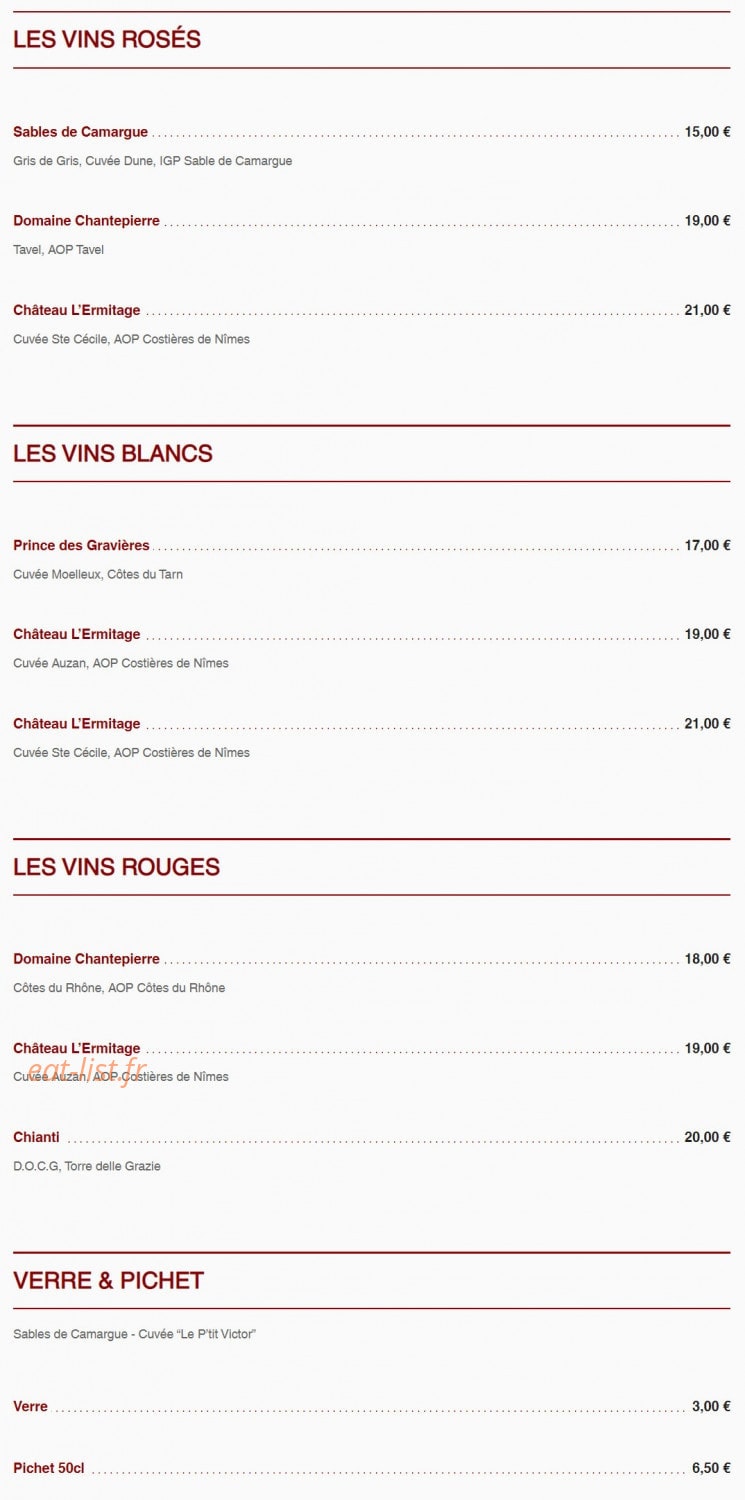 Pizzeria du Grand Couvent — carte page 8