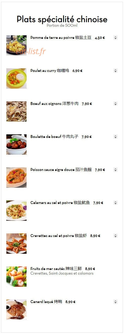 Restaurant dasian — carte page 2