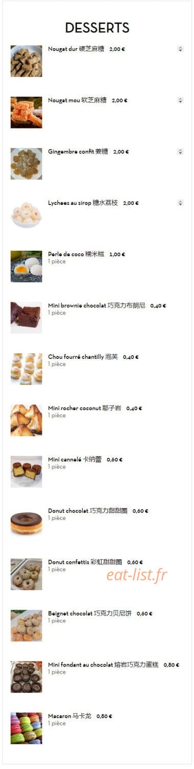 Restaurant dasian — carte page 15