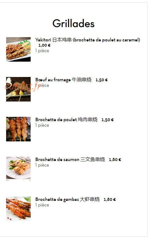 Restaurant dasian — carte page 6