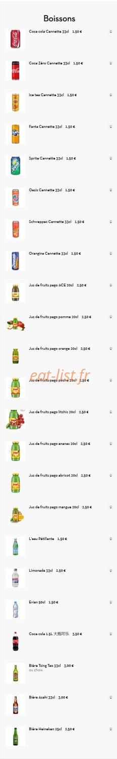 Restaurant dasian — carte page 16