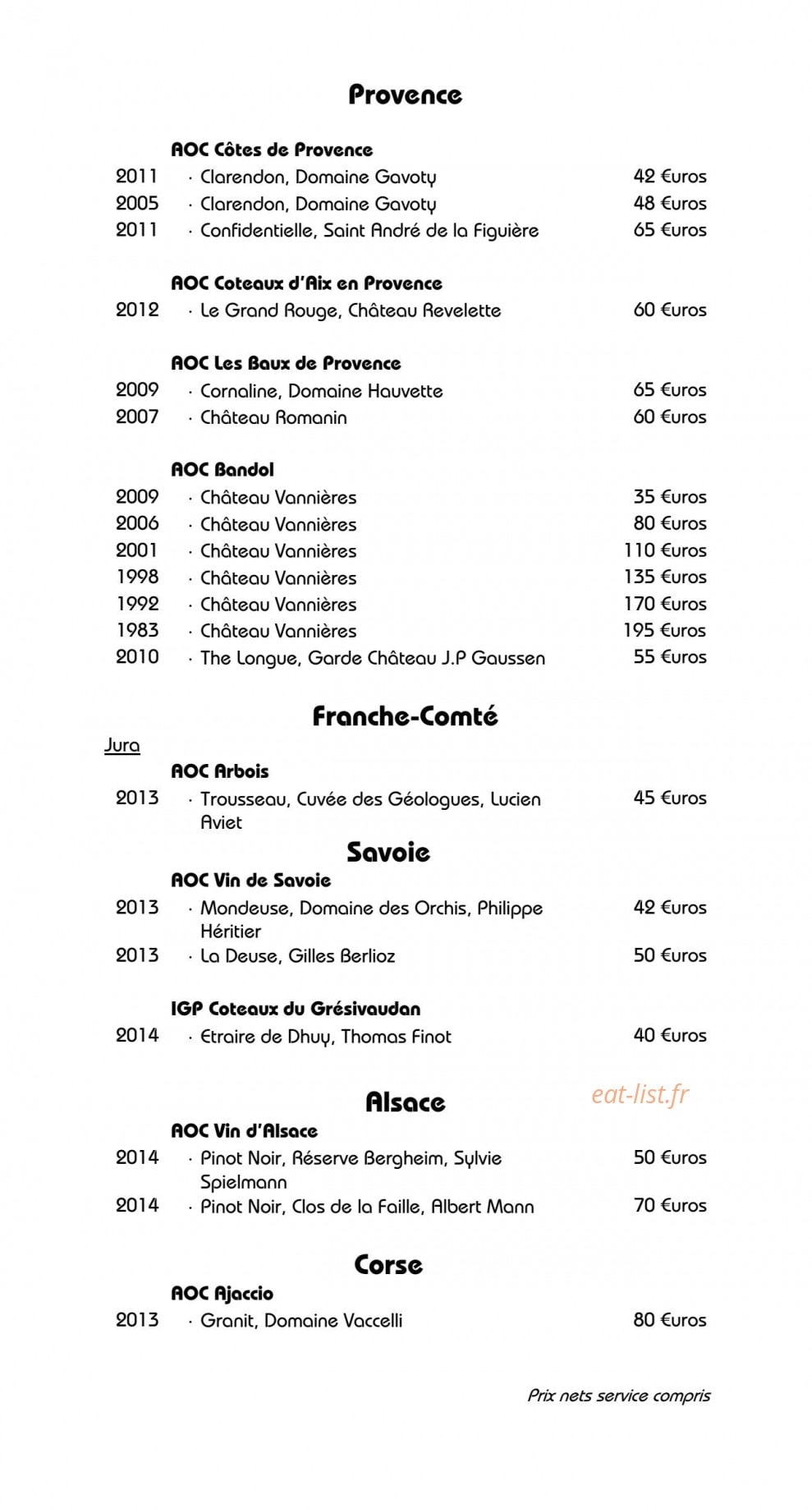 Restaurant Jérôme Nutile — carte page 32