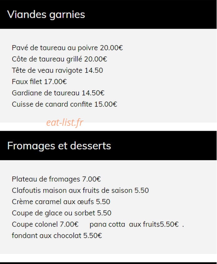 Restaurant Nicolas — carte page 2