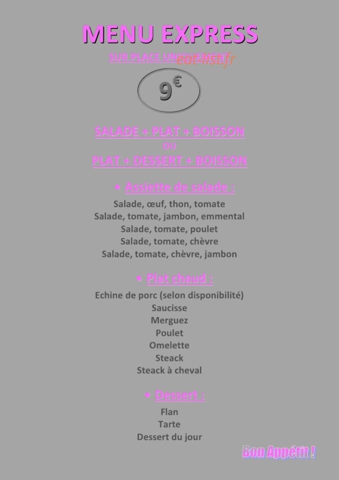 Snack Le Petit Venise — carte page 2