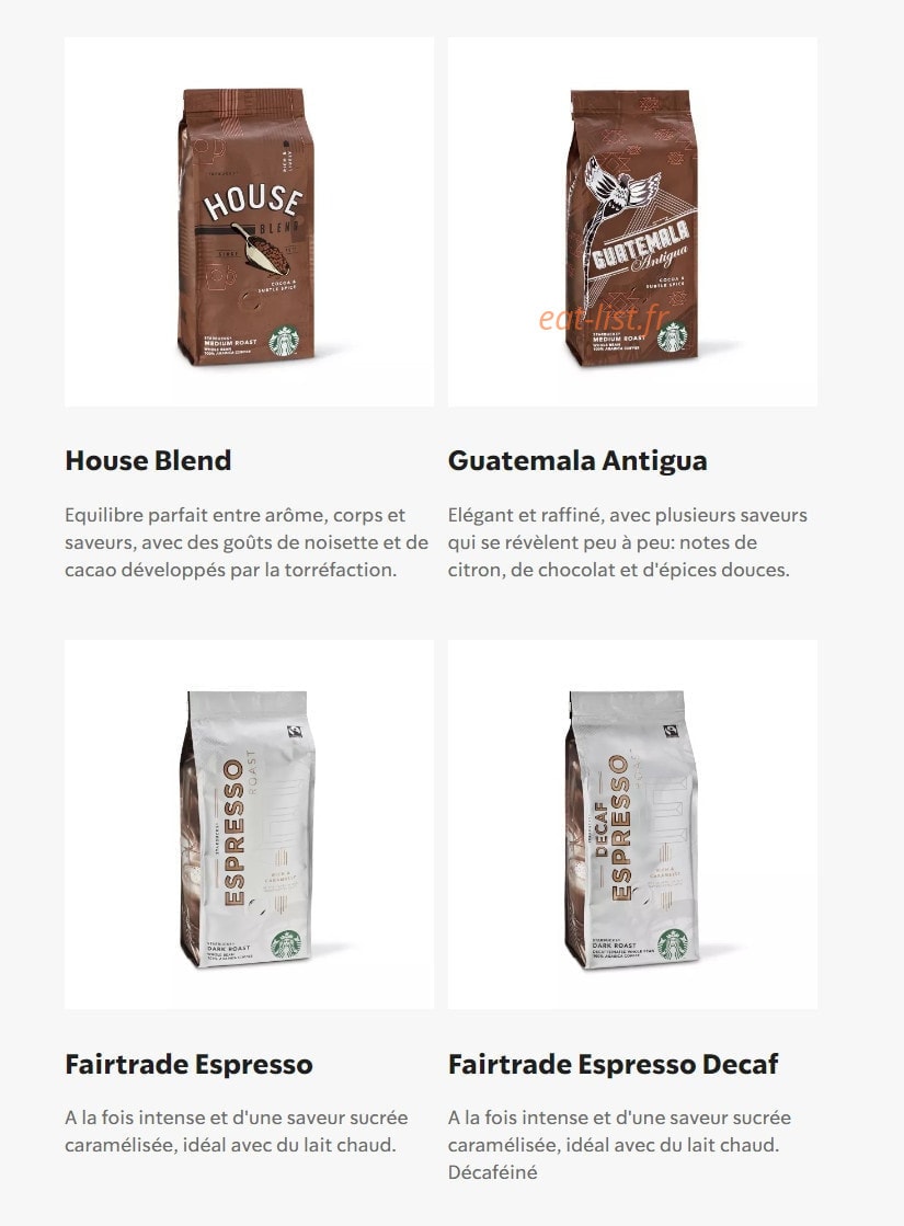 Starbucks Coffee — carte page 14