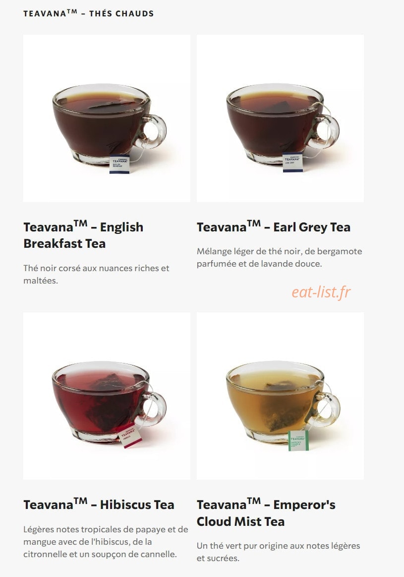 Starbucks Coffee — carte page 29